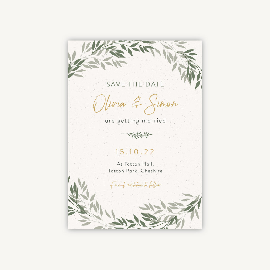 Botanical Rustic Wedding Save the Date