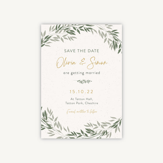 Botanical Rustic Wedding Save the Date