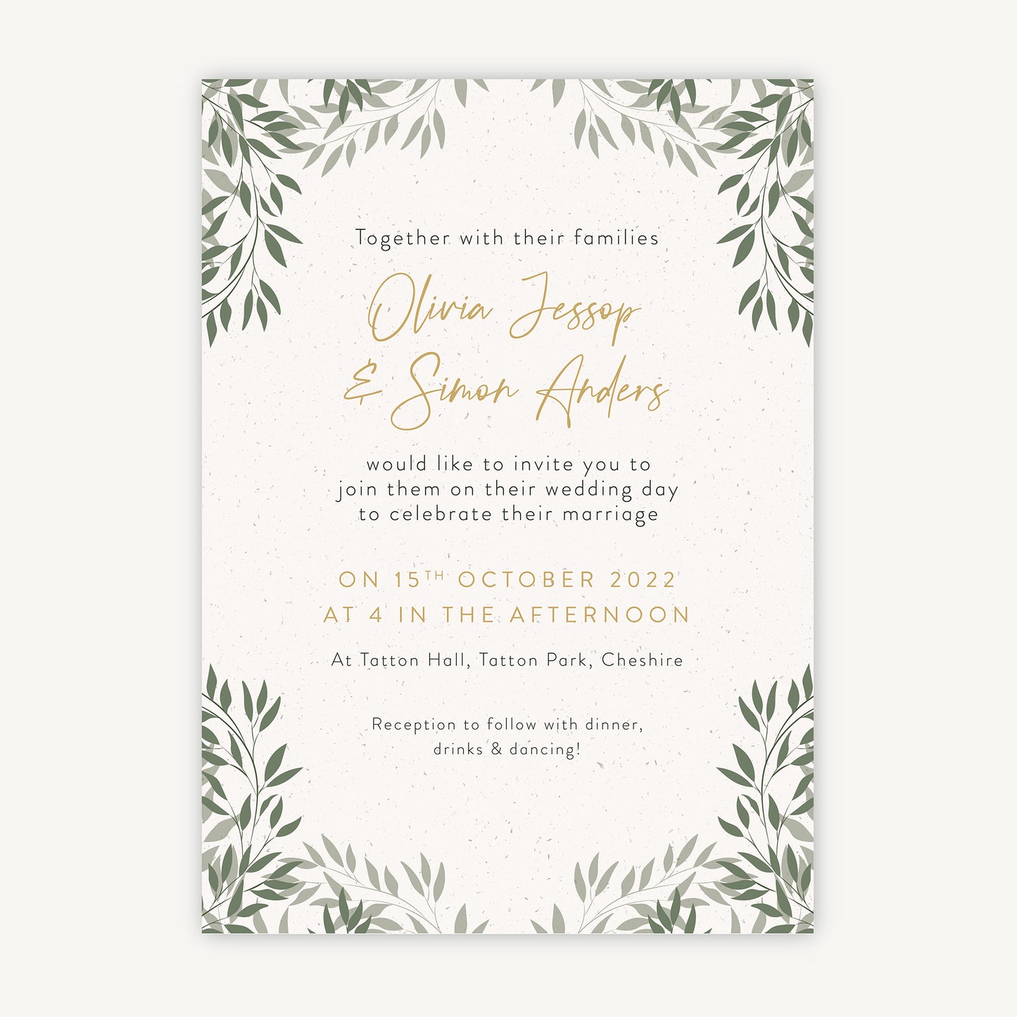 Botanical Rustic Wedding Invitation