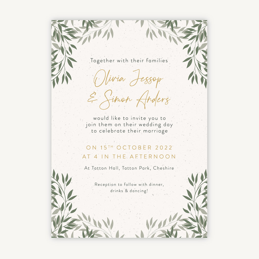Botanical Rustic Wedding Invitation