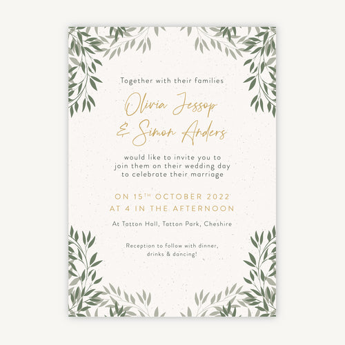 Botanical Rustic Wedding Invitation