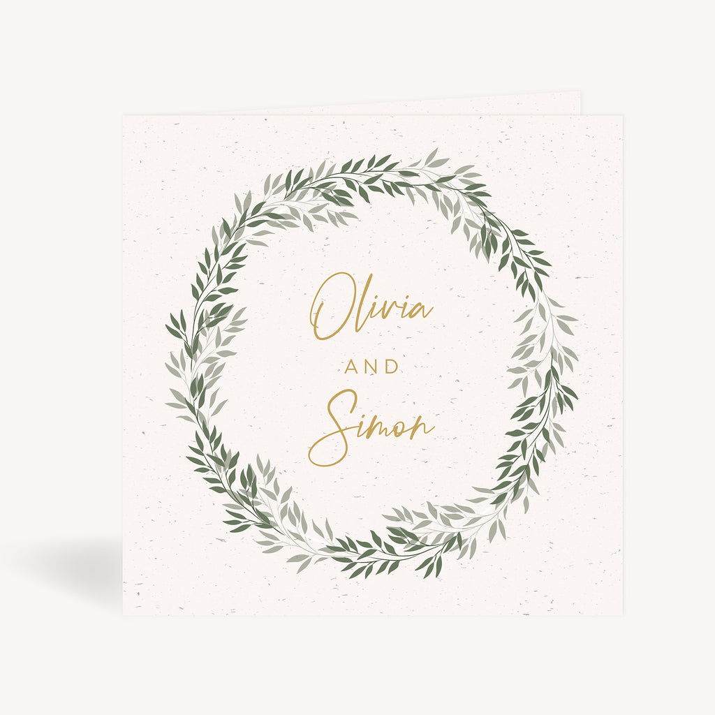 Botanical Rustic Folded Wedding Invitation