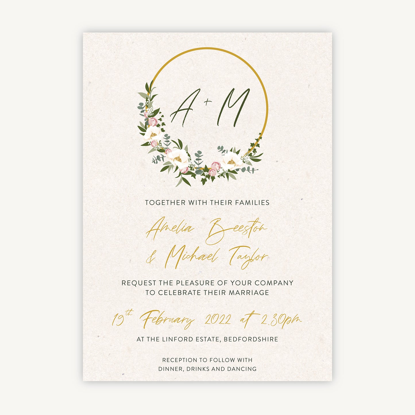 Floral Hoop Wedding Invitation