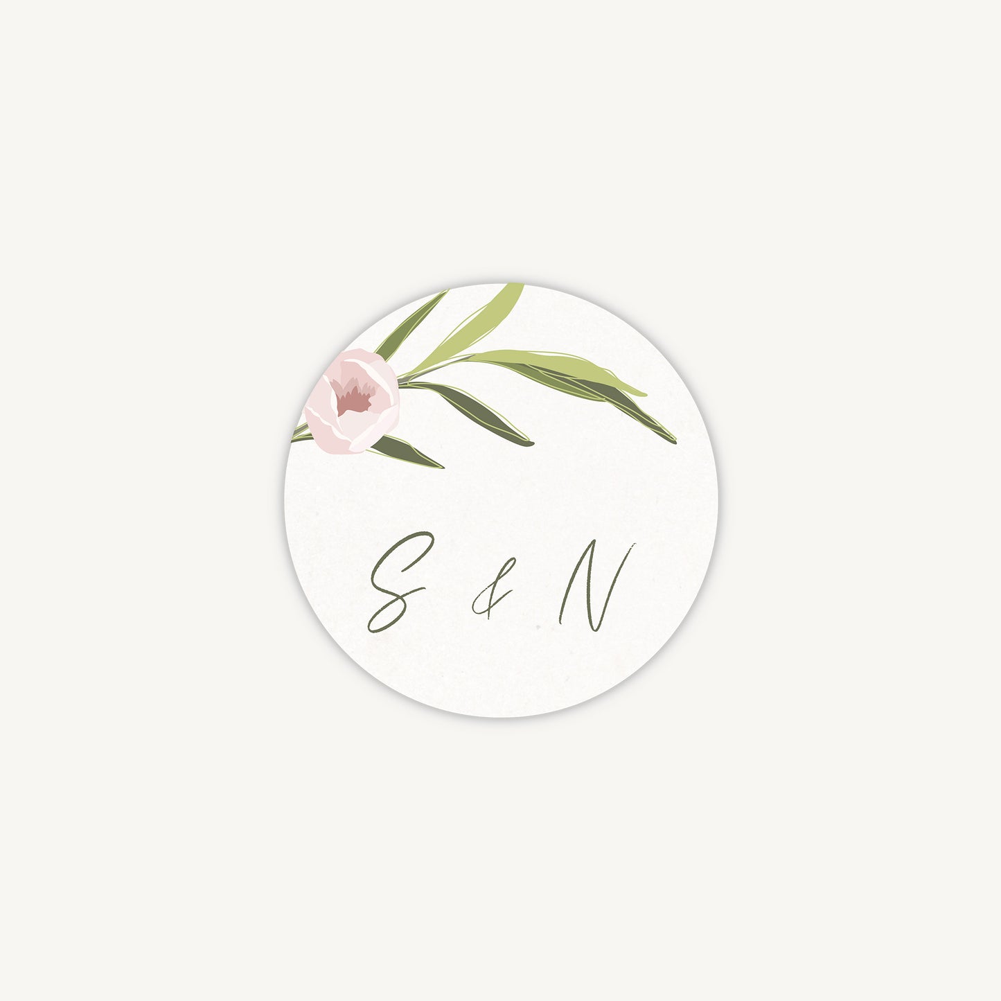 Blush Peony Envelope Wedding Sticker