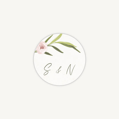 Blush Peony Envelope Wedding Sticker
