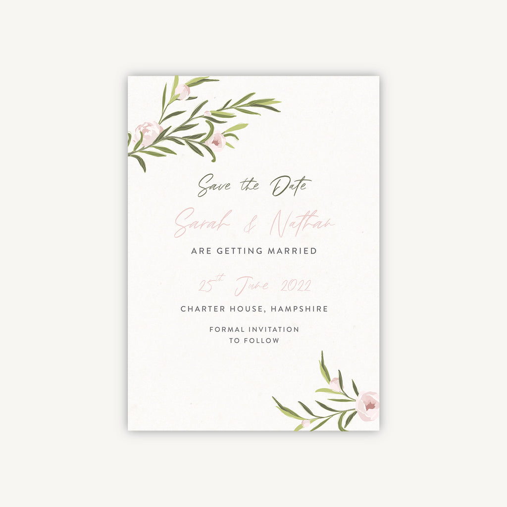 Blush Peony Wedding Save the Date