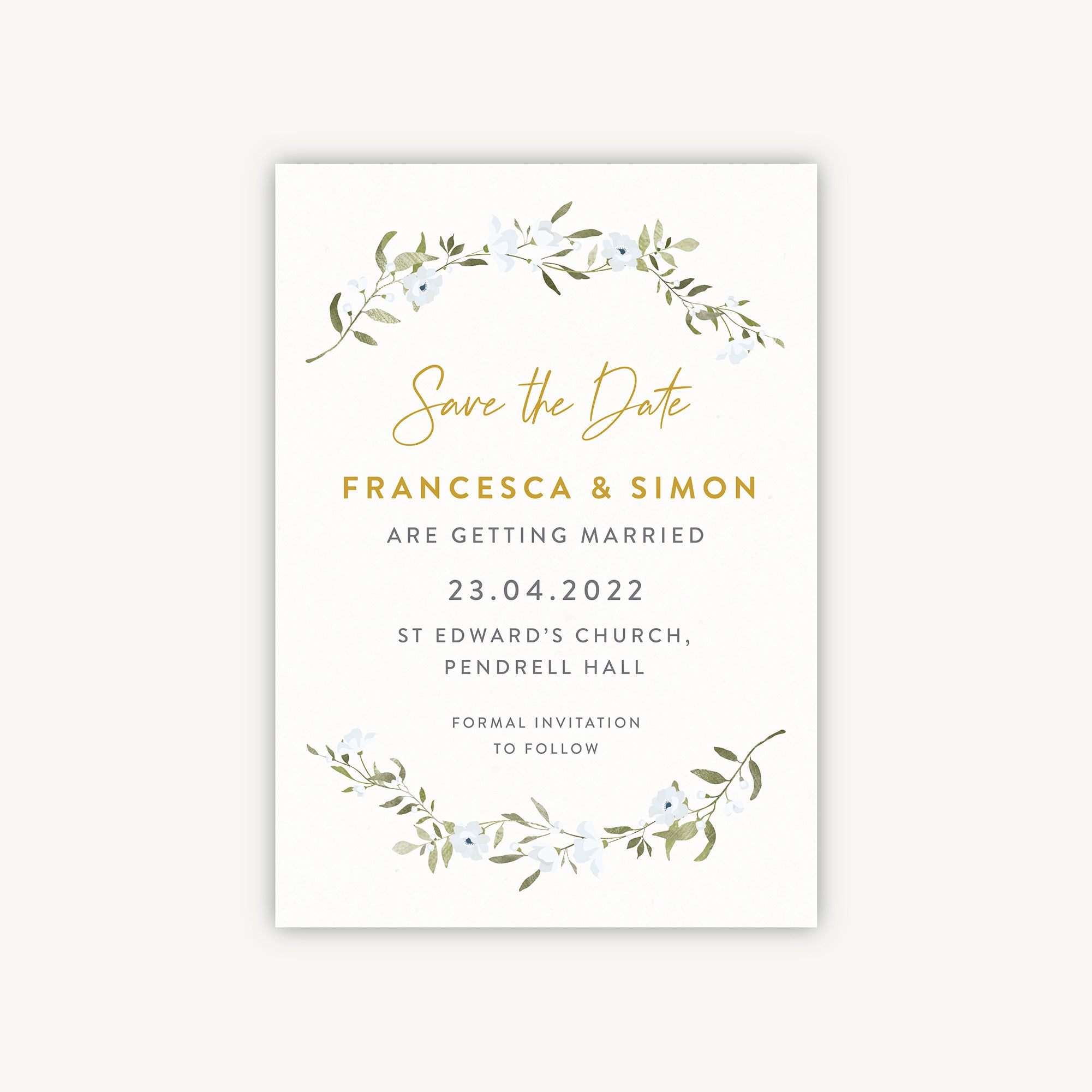 Spring Flowers Wedding Save the Date