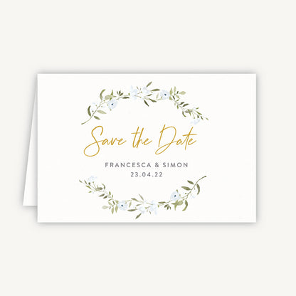 Spring Flowers Folded Wedding Save the Date