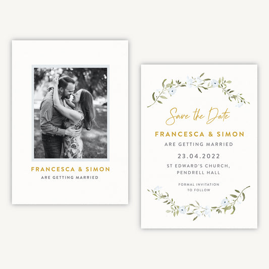 Spring Flowers Photo Wedding Save the Date