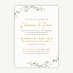Spring Flowers Evening/Reception Wedding Invitation