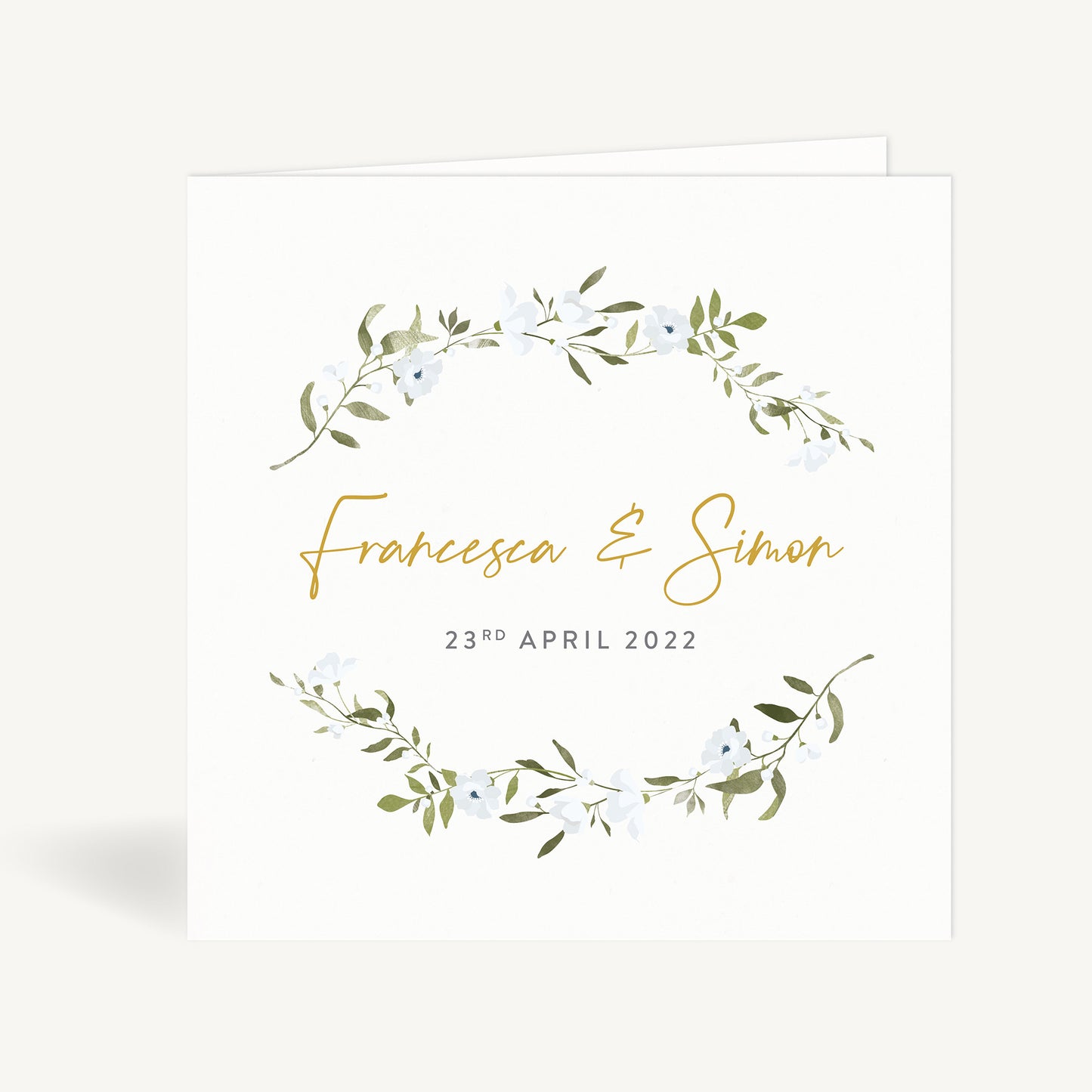 Spring Flowers Folded Wedding Invitation