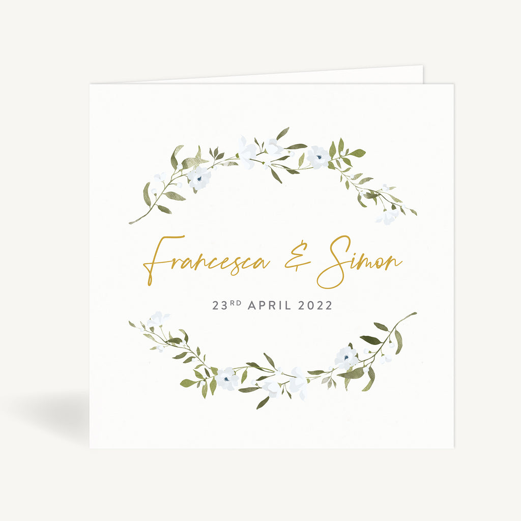 Spring Flowers Folded Wedding Invitation