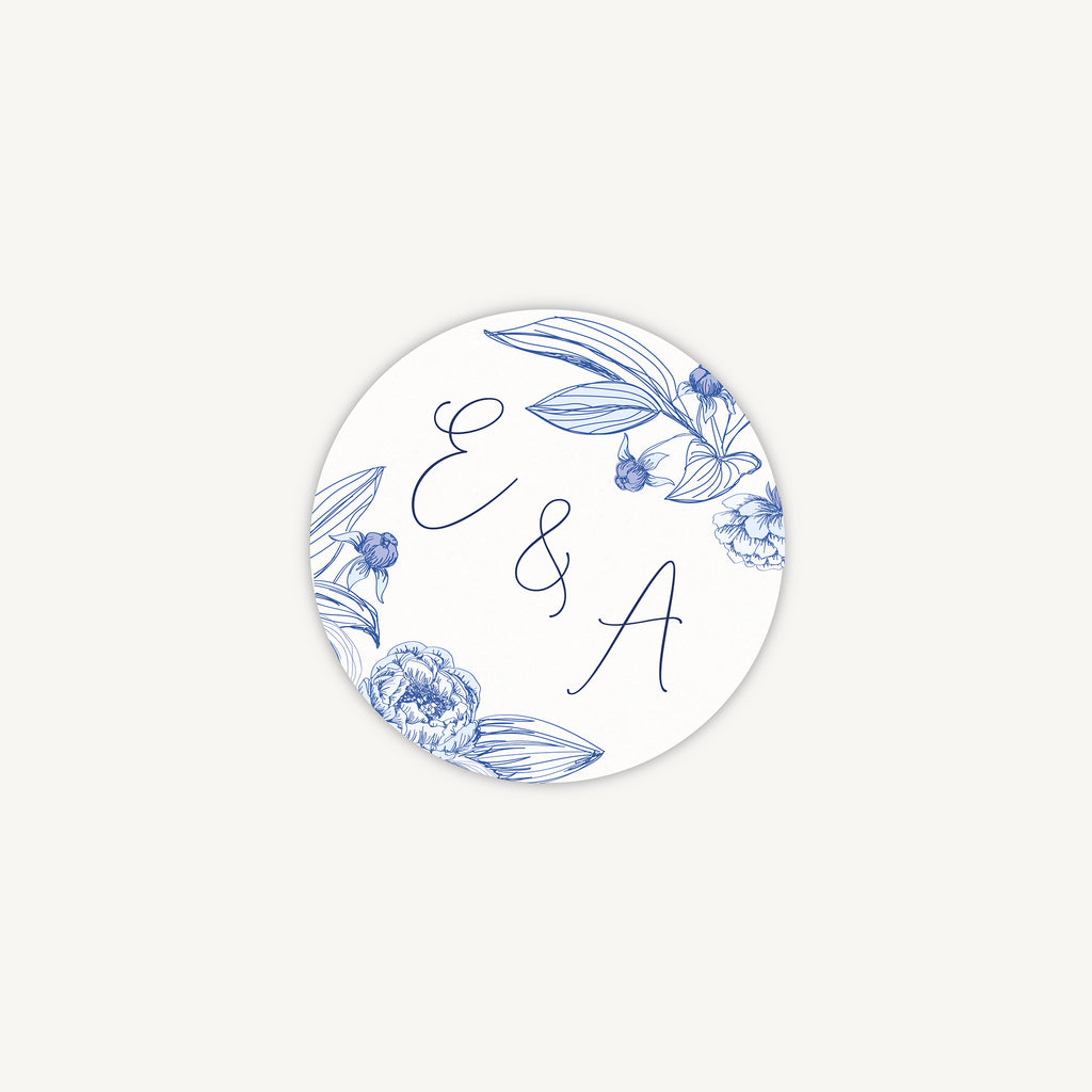 Farmhouse Blue Envelope Wedding Sticker