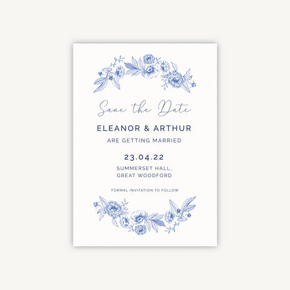 Farmhouse Blue Wedding Save the Date