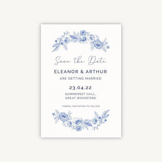 Farmhouse Blue Wedding Save the Date