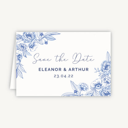 Farmhouse Blue Folded Wedding Save the Date