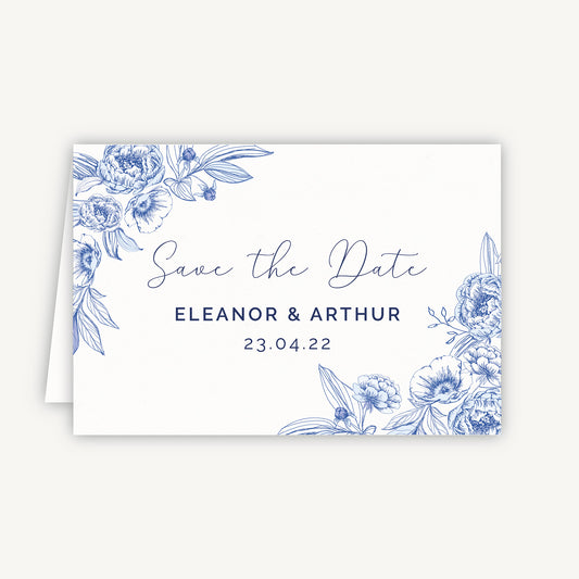 Farmhouse Blue Folded Wedding Save the Date