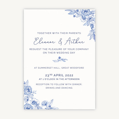 Farmhouse Blue Wedding Invitation