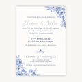 Farmhouse Blue Evening/Reception Wedding Invitation