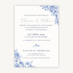 Farmhouse Blue Evening/Reception Wedding Invitation