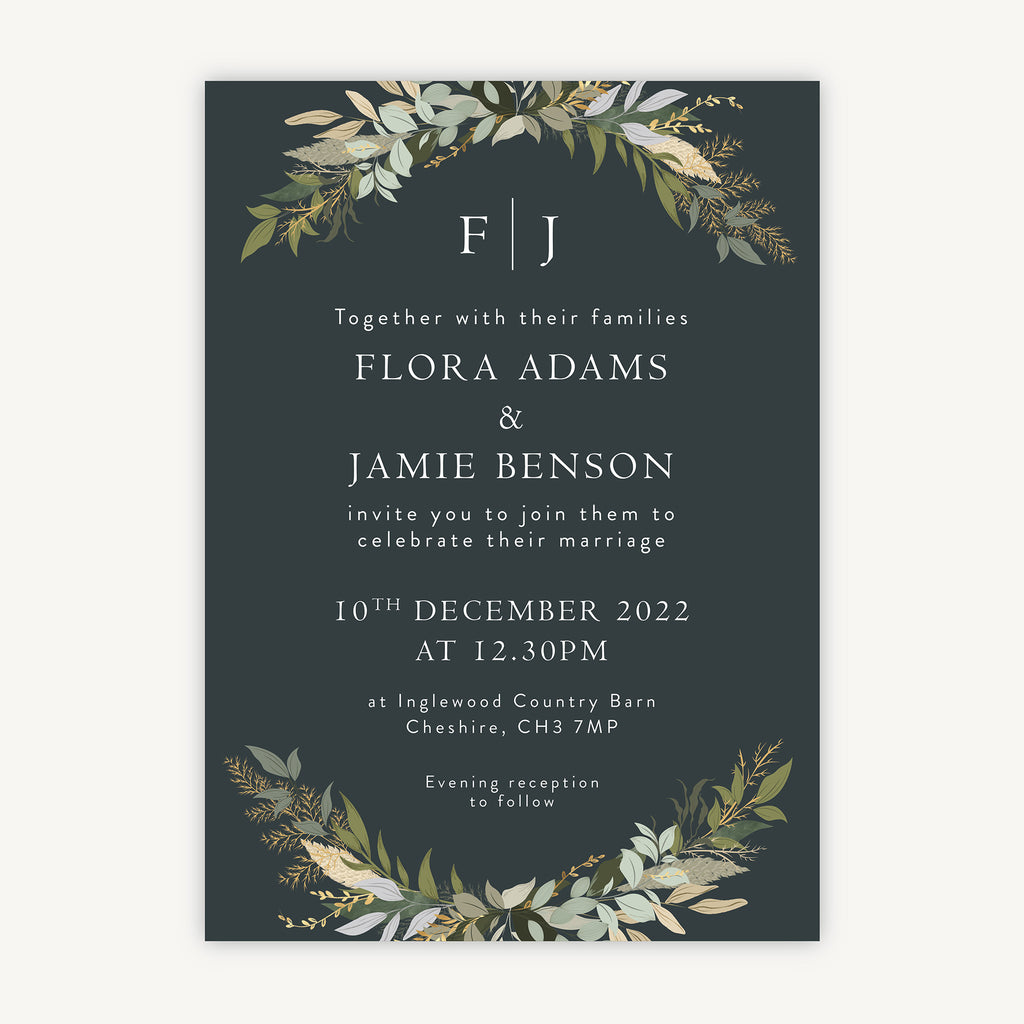 Winter Botanical Wedding Invitation
