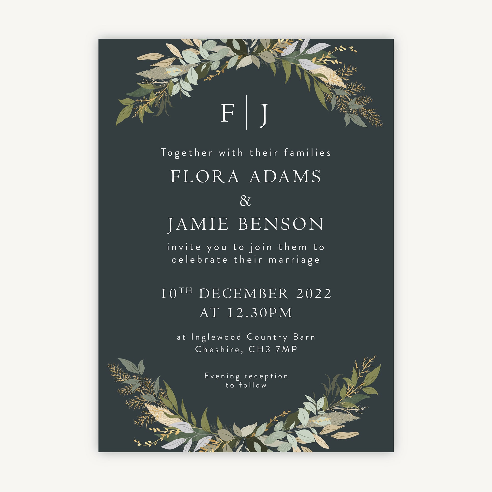 Winter Botanical Wedding Invitation