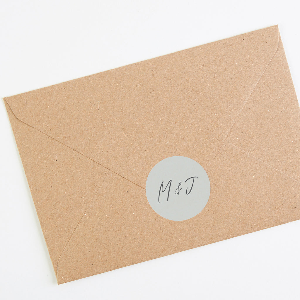 Elegant Floral Envelope Wedding Sticker