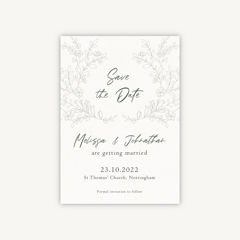 Elegant Floral Wedding Save the Date