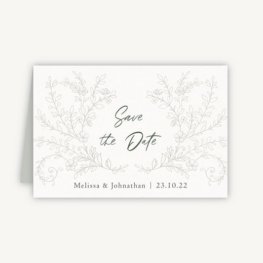 Elegant Floral Folded Wedding Save the Date