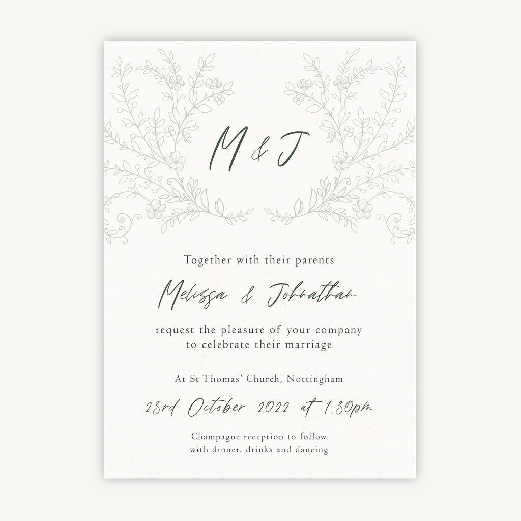 Elegant Floral Wedding Invitation