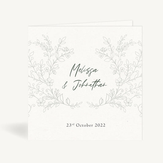 Elegant Floral Folded Wedding Invitation