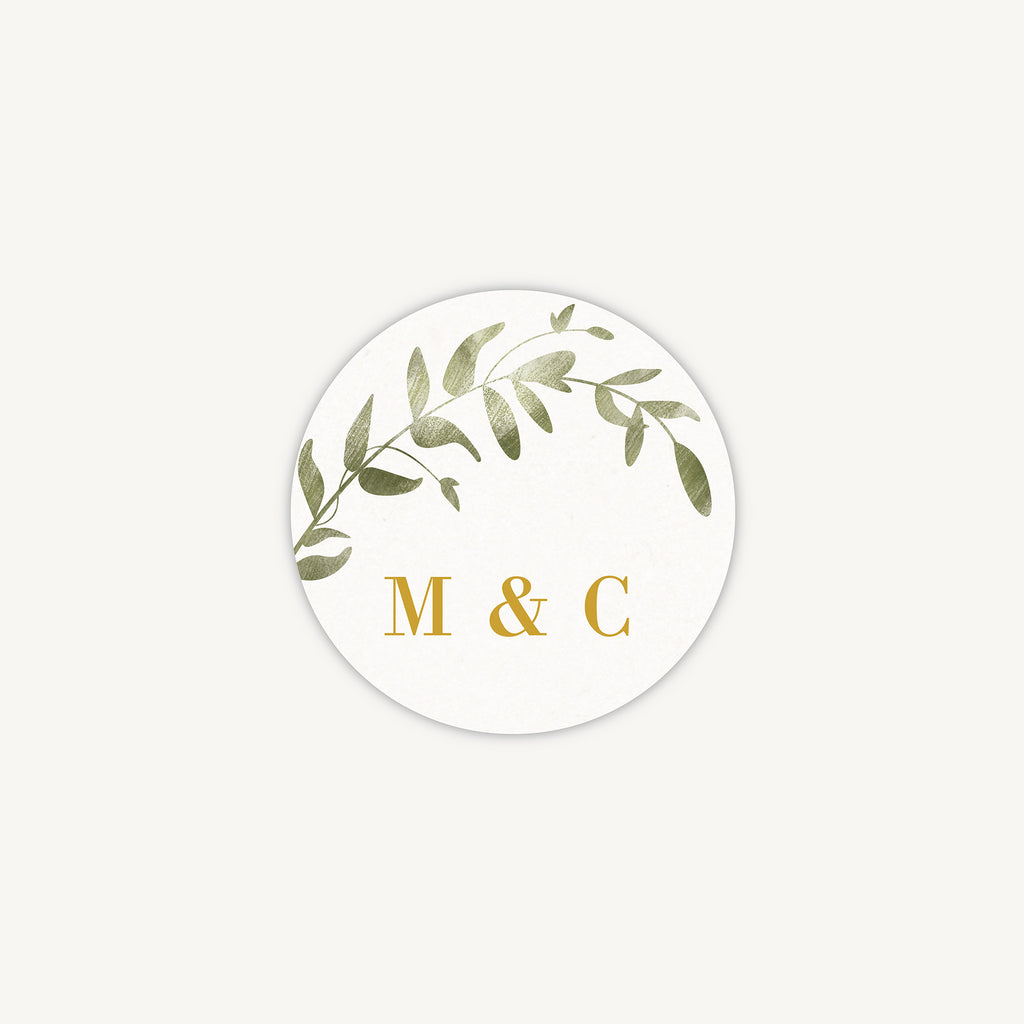 Greenery Botanical Envelope Wedding Sticker