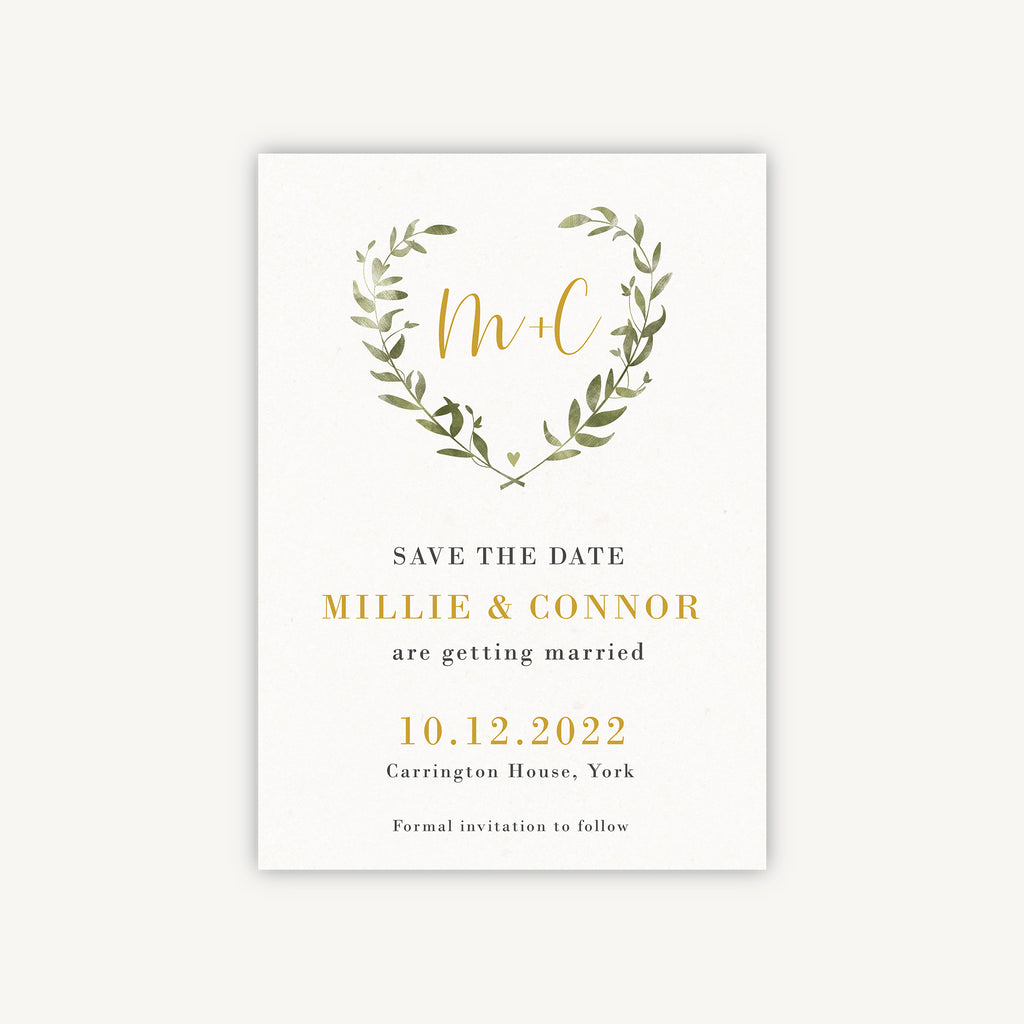 Greenery Botanical Wedding Save the Date