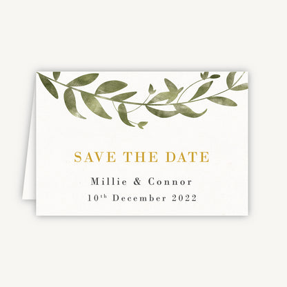 Greenery Botanical Folded Wedding Save the Date