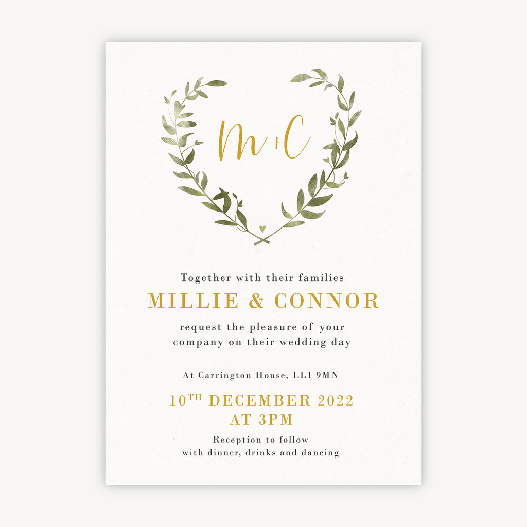 Greenery Botanical Wedding Invitation