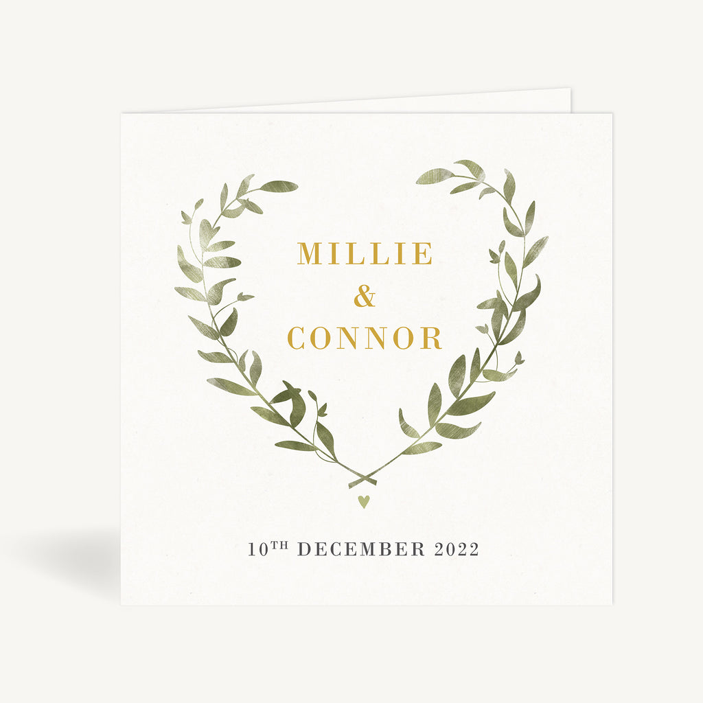Greenery Botanical Folded Wedding Invitation