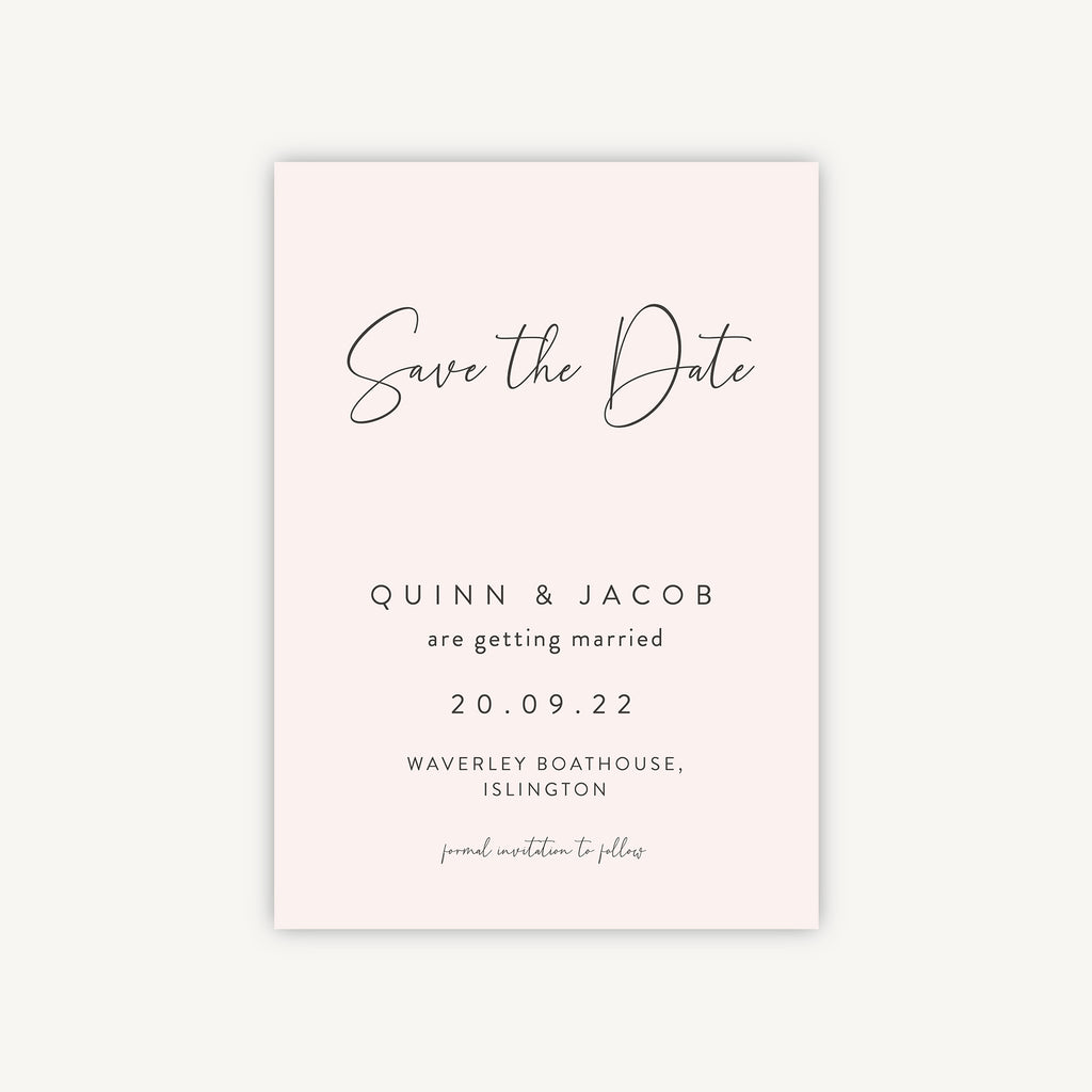 Romantic Script Wedding Save the Date