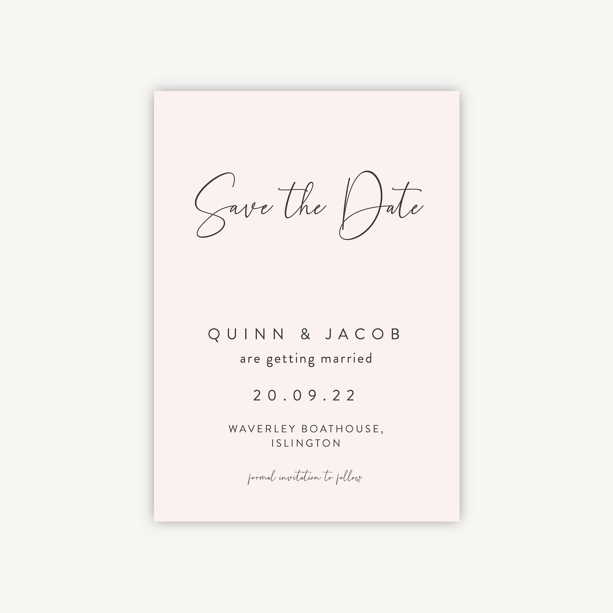 Romantic Script Wedding Save the Date