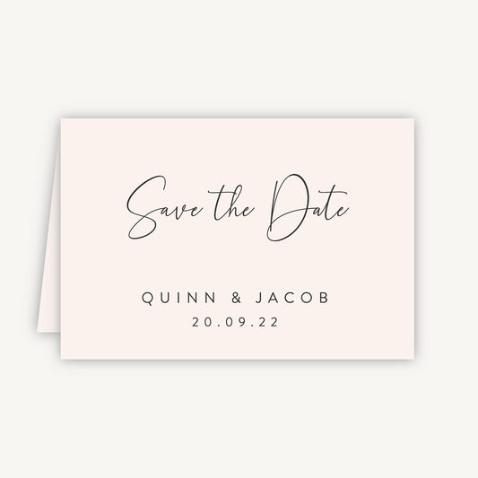 Romantic Script Folded Wedding Save the Date