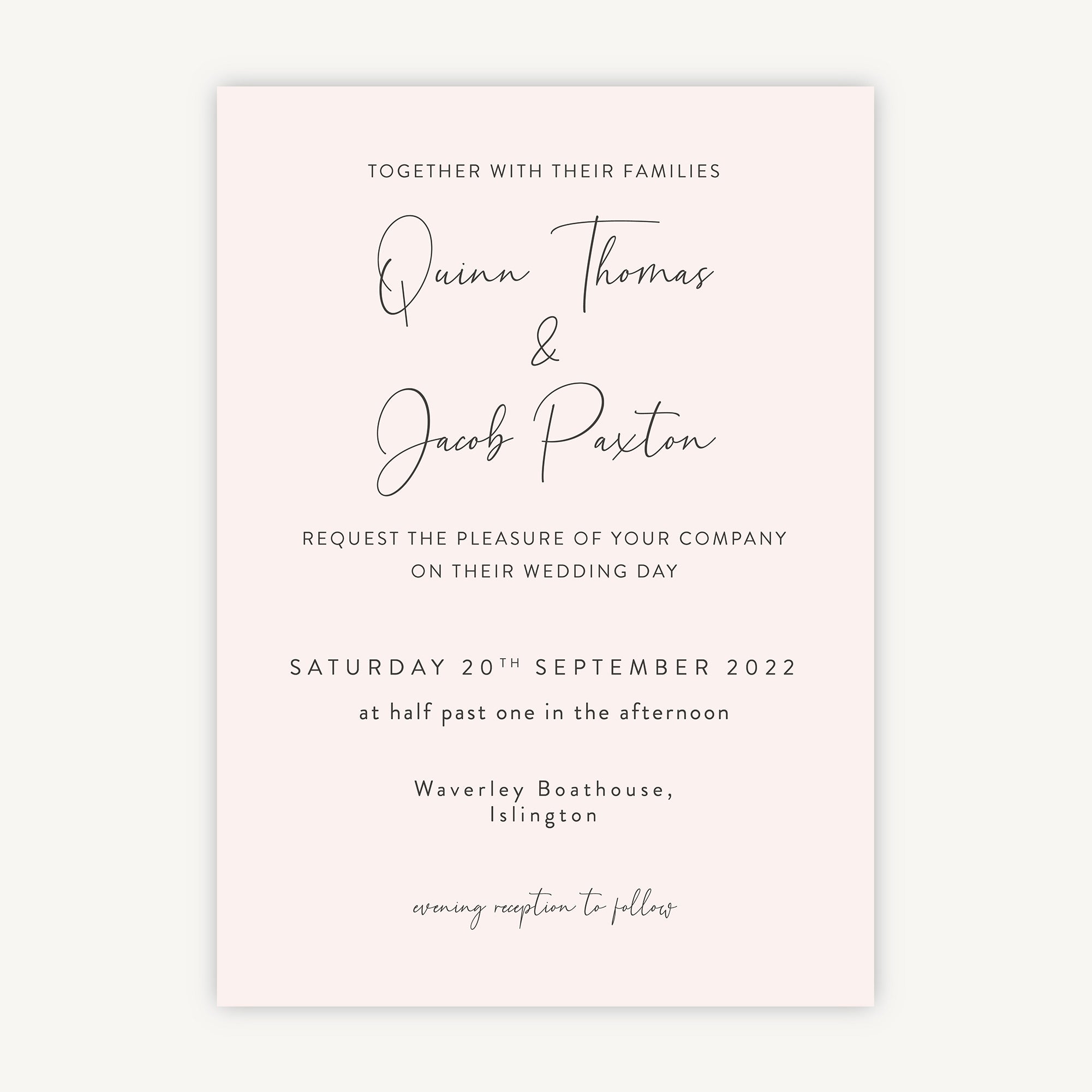 Romantic Script Wedding Invitation
