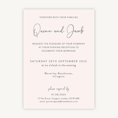 Romantic Script Evening/Reception Wedding Invitation