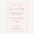 Romantic Script Evening/Reception Wedding Invitation