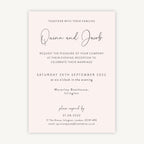 Romantic Script Evening/Reception Wedding Invitation