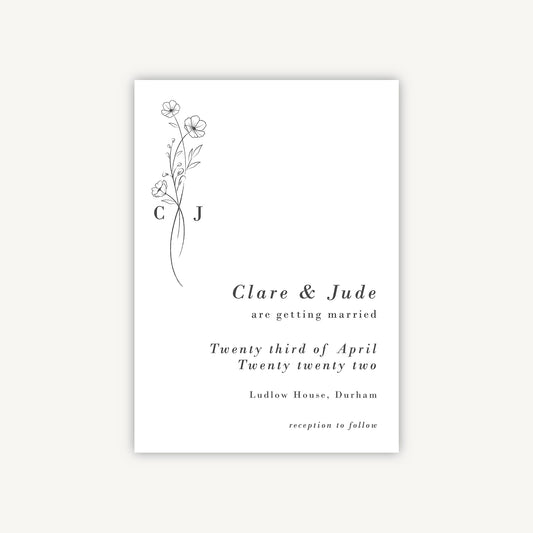 Simple Floral Wedding Save the Date