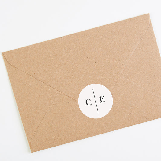 White Modern Script Envelope Wedding Sticker