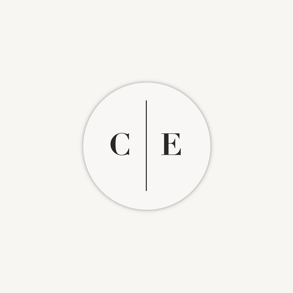 White Modern Script Envelope Wedding Sticker