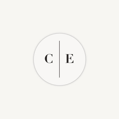 White Modern Script Envelope Wedding Sticker