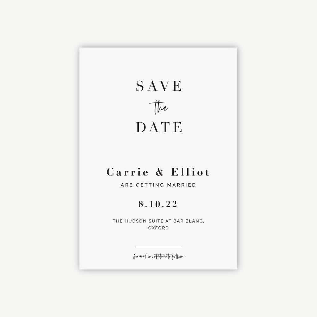 White Modern Script Wedding Save the Date