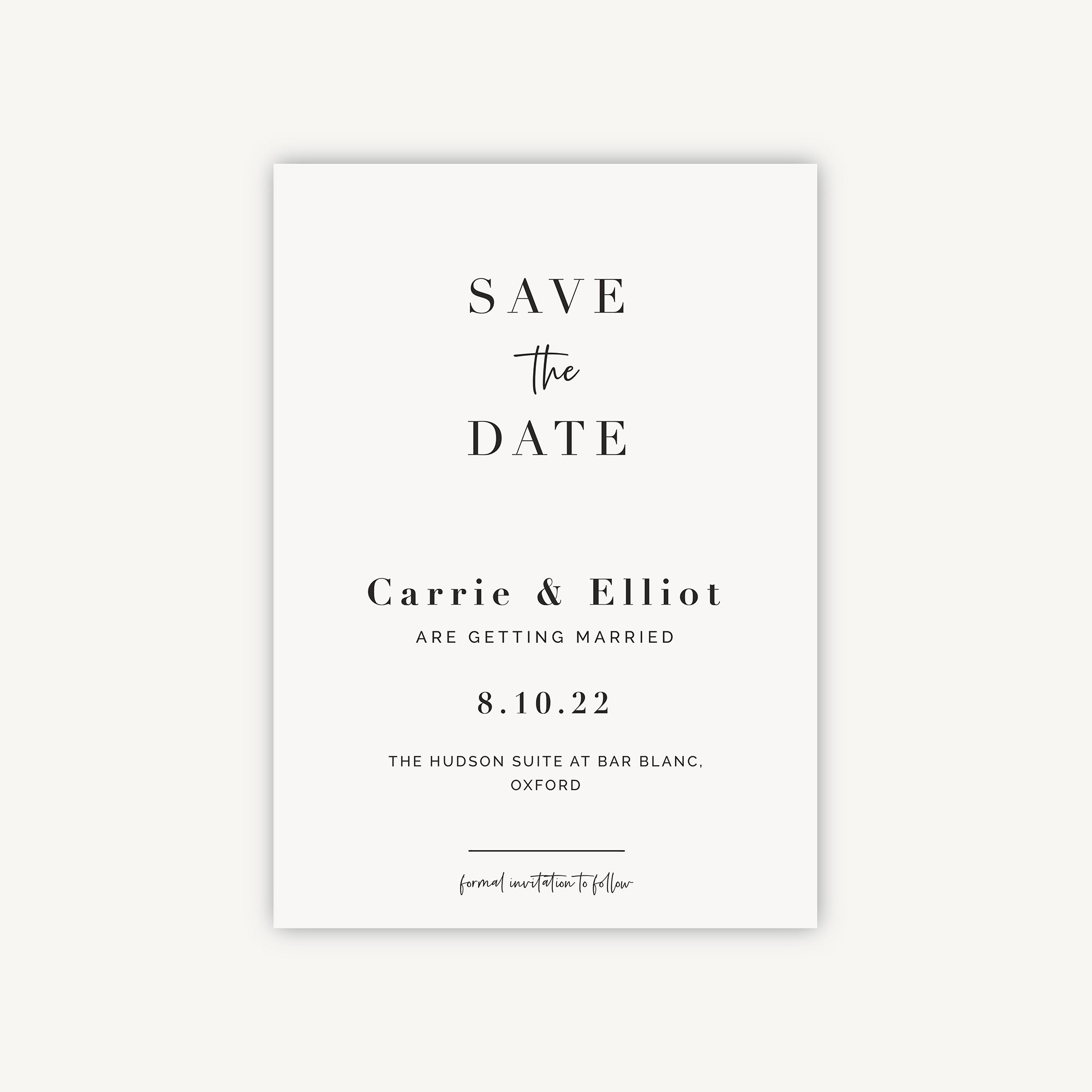 White Modern Script Wedding Save the Date