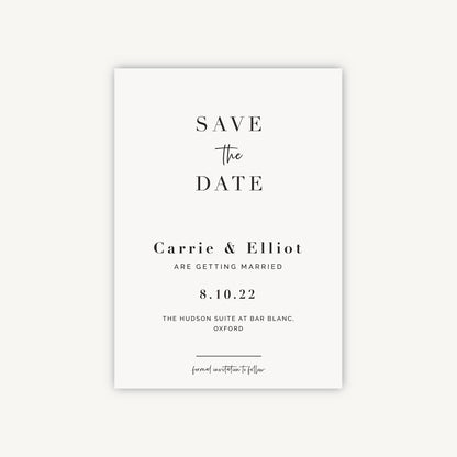 White Modern Script Wedding Save the Date